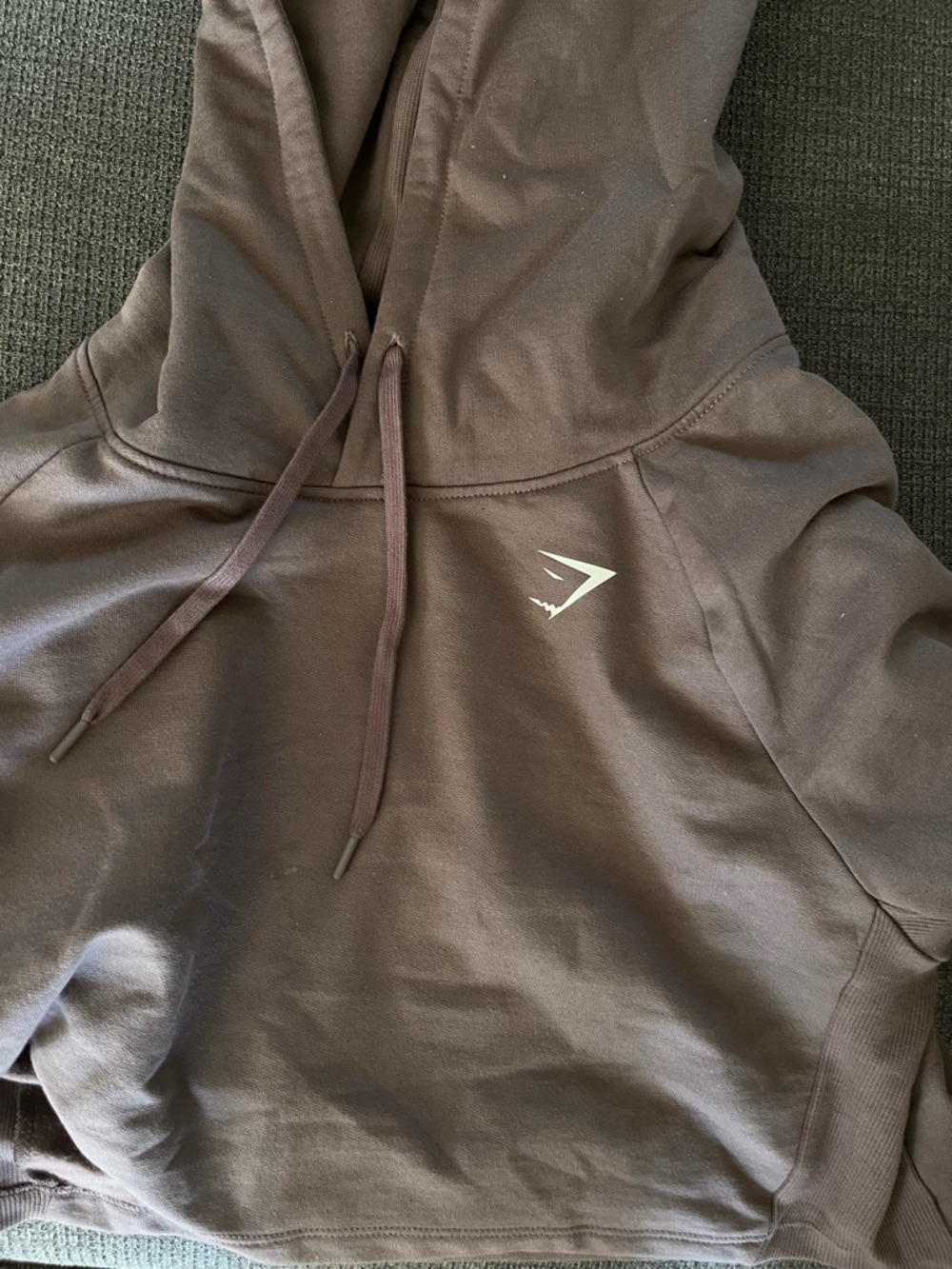 Gymshark Dark Brown Pullover Hoodie with Small Contrast Logo